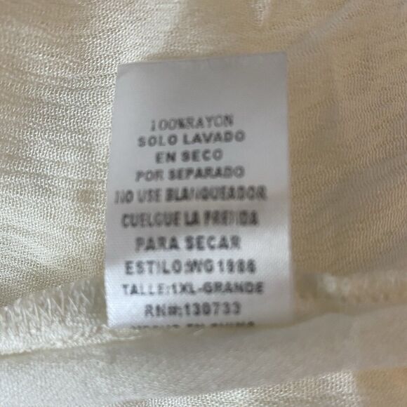 Umgee Babydoll Tunic Embroidered Tiered Boho Blouse Top Sz 1X SemiSheer Coverup - Picture 10 of 12